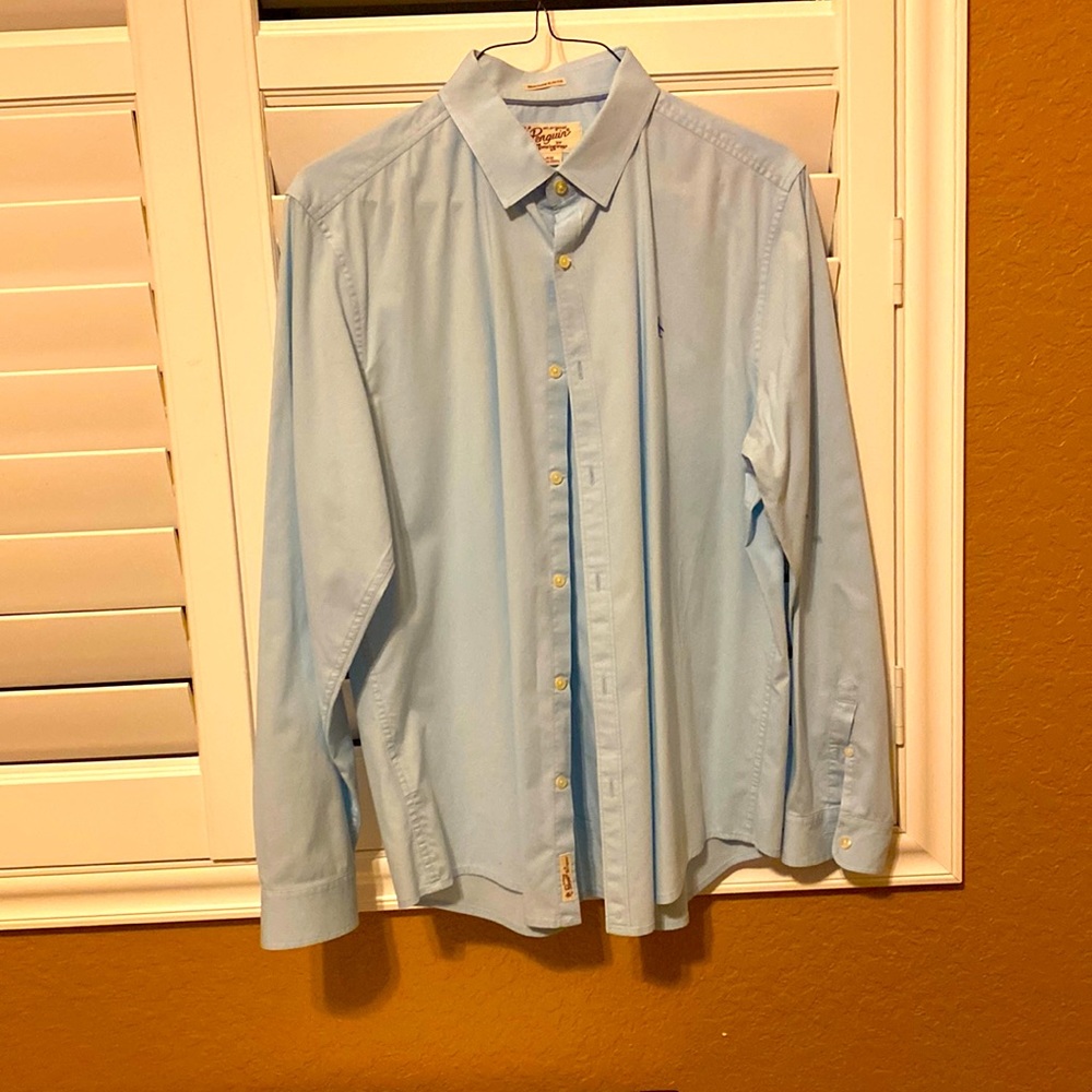 Original Penguin light blue mens long sleeve dress shirt, size large